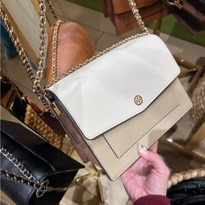 NWT💗Tory Burch Robinson Convertible Shoulder Bag in colorblock Crossbody Chain